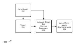 Variable kernel size image matting