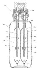 VALVE ASSEMBLY AND AEROSOL CONTAINER EQUIPPED WITH THE SAME, AND AEROSOL PRODUCT AND PROCESS FOR PRODUCTION THEREOF