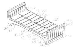 Modular molded sleigh bed