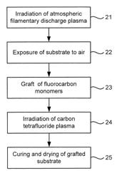 Structure and its method for hydrophobic and oleophobic modification of polymeric materials with atmospheric plasmas