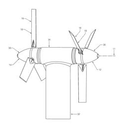 Underwater power generator with dual blade sets