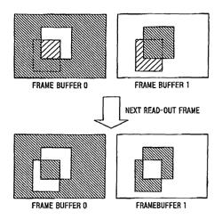 Image generating apparatus and image generating method and reading of image by using plural buffers to generate computer readable medium