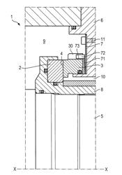 SLIDE RING SEAL ARRANGEMENT WITH SPRING WASHER