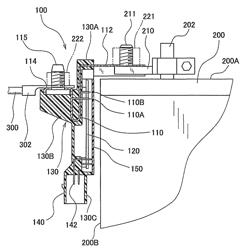 Electric current measuring device with improved installability