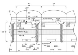 Double-sided image sensor formed on a single semiconductor wafer die