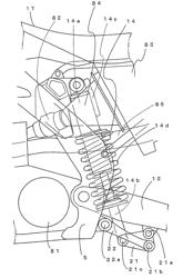 Rear-wheel suspension for two-wheeled vehicle