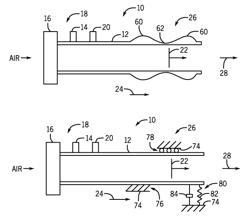 Pulse detonation tube with local flexural wave modifying feature