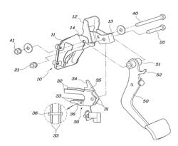 PEDAL ASSEMBLY FOR PROTECTING DRIVER