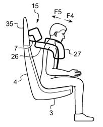 Device for protecting an individual sitting on a seat, a seat, and a vehicle