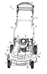 WALK POWER MOWER WITH FLOW CUTOFF BAFFLE CARRIED BY A SIDE DISCHARGE CHUTE