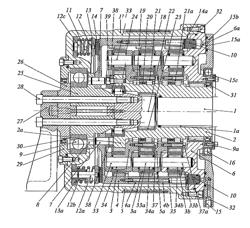 Gear train unit and arrangement for a stamping press