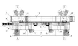 Three-truss continuous steel truss girder-pushing device and arrangement method thereof