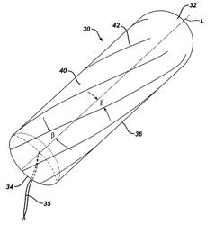 Tampon having spirally shaped grooves