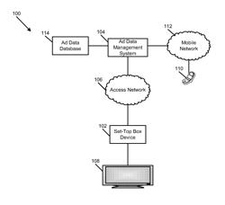 System and method of delivering advertisement data to a mobile device