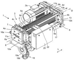 Lifting apparatus, especially cable traction mechanism, comprising connecting possibilities