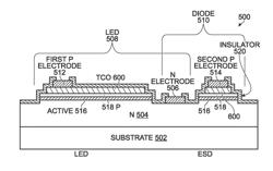 THREE-TERMINAL LIGHT EMITTING DEVICE (LED) WITH BUILT-IN ELECTROSTATIC DISCHARGE (ESD) PROTECTION DEVICE