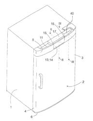 Refrigerating appliance and door for one such appliance