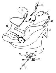 Adjustment mechanism for positioning a headrest in an infant car seat