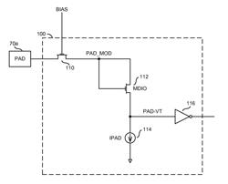 Low power receiver for implementing a high voltage interface implemented with low voltage devices