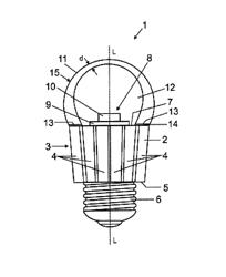 Lamp incorporating a heat sink and an optically transmissive cover