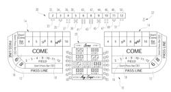 CRAPS GAME WITH A REPEATED NUMBER BASED WAGERING AREA