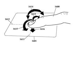 Sensor array touchscreen recognizing finger flick gesture