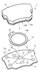 METHOD FOR MANUFACTURING A BRAKING ELEMENT WITH INTEGRATED SENSOR, IN PARTICULAR A BRAKE PAD, BRAKE PAD WITH INTEGRATED SENSOR, VEHICLE BRAKING SYSTEM AND ASSOCIATED METHOD