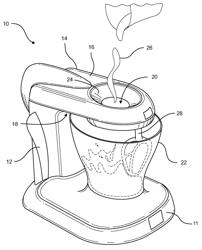 Through-head stand mixer