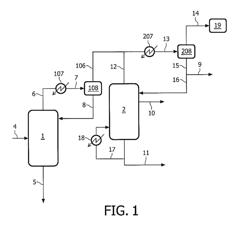 Process for recycling product streams separated from a hydrocarbon-containing feed stream