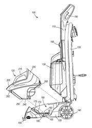 Conversion mechanism for switching extractor cleaning machine from floor cleaning to hose cleaning