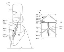 Stowable active material actuated rear seat headrest