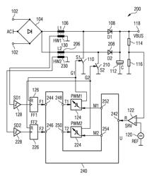 Power factor correction circuit having multiple switched-mode converter circuits