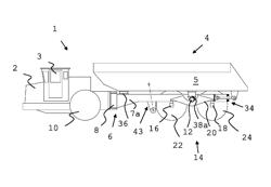 Method and arrangement at trucks for tipping a loading bin