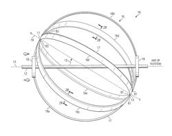 Universal spherical turbine with skewed axis of rotation