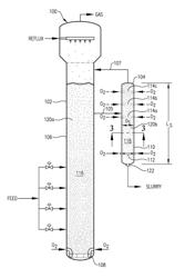 Oxidation system with sidedraw secondary reactor