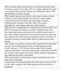 Extracted whole corn kernels and improved processed and processable corn produced thereby