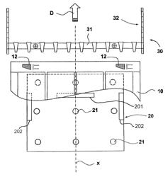 Device and method for placing plate-like elements in a processing machine