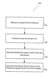 Storage device and method for providing a partially-encrypted content file to a host device