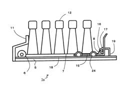 Article advancing device and article arrangement shelf