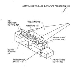 Actively controlled curvature robotic pectoral fin