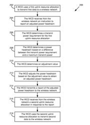 Method and system with adjusted power headroom reports for uplink resource allocation