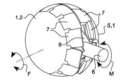 Omnidirectional wheel that can be driven by a motor and vehicle provided therewith