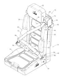 Emergency vehicle seat with integrated seat belt and height adjustable webbing guide