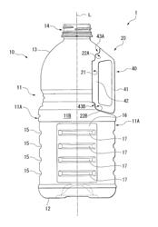 Bottle container with handle