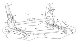 Sliding easy entry release mechanism with rest in full rear position