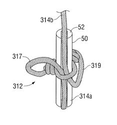 Knotted suture end effector