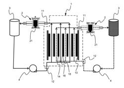 Ultrasonic Device Detecting Charging / Discharging Status of Flow-Cell Pack