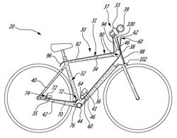 Composite bicycle frame with integral electrical interconnections and method of manufacturing same