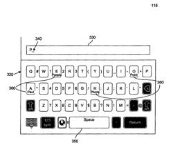 Touchscreen keyboard predictive display and generation of a set of characters