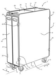 Device for accommodating objects, trolley, method for manufacturing a trolley, as well as transport means